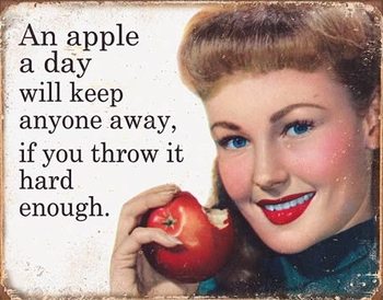 Plechová ceduľa  Ephemera - Apple a Day