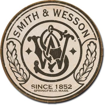Plechová cedule S&W - round