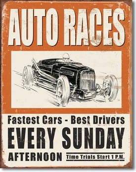 Plechová ceduľa  VINTAGE AUTO RACES