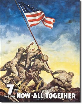 Plechová cedule WAR BONDS - iwojima