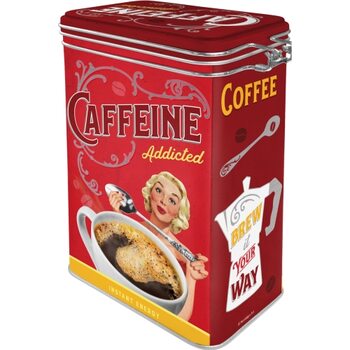 Plechová dóza s klipem Hot Coffee Now
