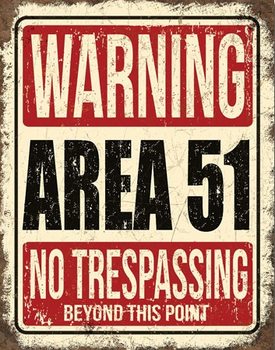 Plechová ceduľa Area 51