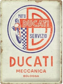 Plechová cedule Ducati - Moto Servizio Meccanica