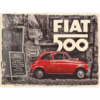 Plechová ceduľa Fiat 500 Retro