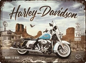 Plechová cedule Harley-Davidson - King of Route 66