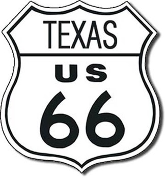 Plechová ceduľa ROUTE 66 - texas