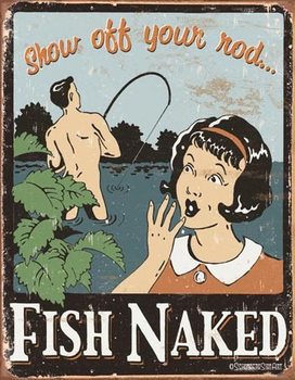 Plechová cedule Schonberg - Fish Naked