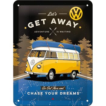 Plechová cedule Volkswagen VW Bulli - Let‘s Get Away Night