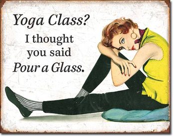 Plechová ceduľa Yoga Class