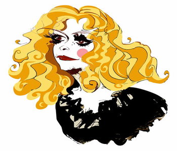 Obraz na płótnie Alison Goldfrapp, English pop singer, colour caricature
