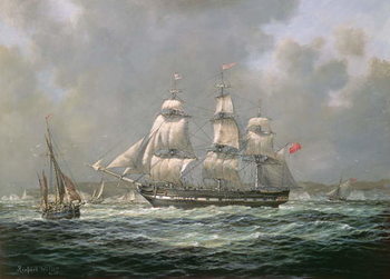 Obraz na płótnie East Indiaman H.C.S. Thomas Coutts off the Needles, Isle of Wight
