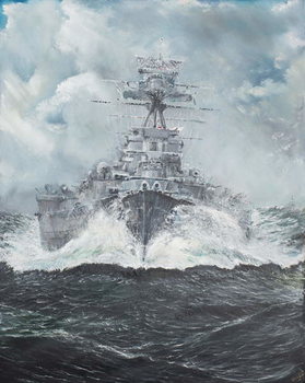 Obraz na płótnie HMS Hood heads for Bismarck 23rd May 1941, 2014,