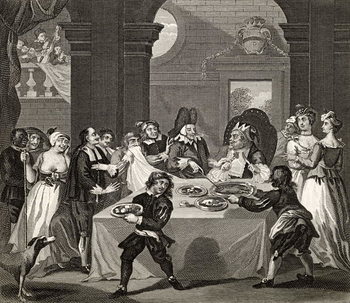 Obraz na płótnie Sancho at the Feast Starved by his Physician,