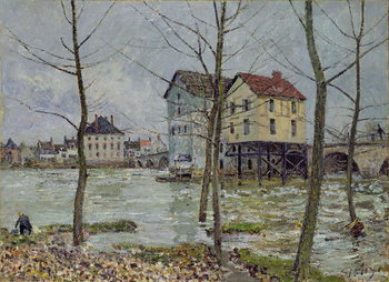 Obraz na płótnie The Mills at Moret-sur-Loing, Winter, 1890