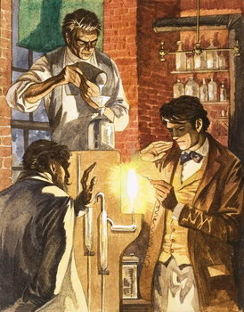Obraz na płótnie Thomas Edison and Joseph Swan create the electric light