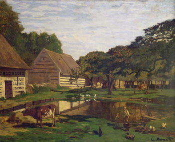 Obraz na płótnie A Farmyard in Normandy, c.1863