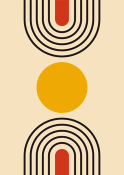 Obraz na płótnie Abstract geometric line poster. Mid century