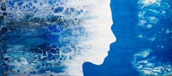 Obraz na płótnie Abstract painting with liquid acrylic. Profile