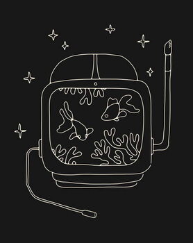 Obraz na płótnie Astronaut Helmet in Water