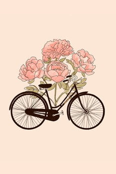 Obraz na płótnie Bicycle and flower : Paris, 2022