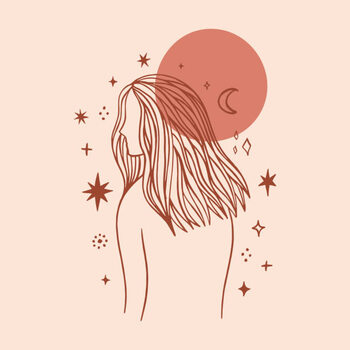 Obraz na płótnie Boho sacred magic meditating woman vector