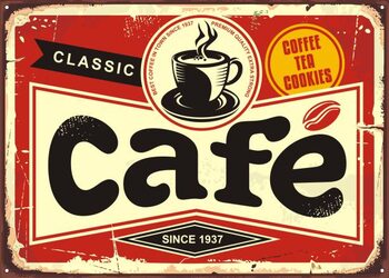 Obraz na płótnie Cafe bar retro tin sign
