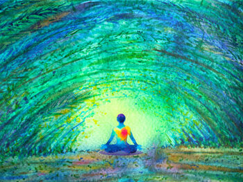 Obraz na płótnie chakra color human lotus pose yoga