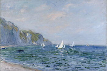 Obraz na płótnie Cliffs and Sailboats at Pourville