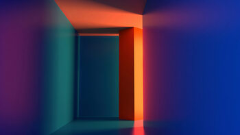 Obraz na płótnie Colorful Hallway Illumination, c.2015-2025