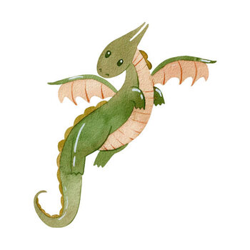Obraz na płótnie Cute cartoon dragon.