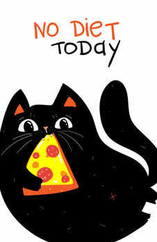Obraz na płótnie Cute Cat character, no diet today