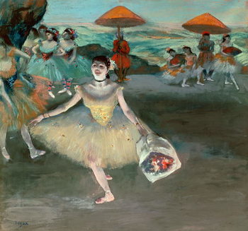 Obraz na płótnie Dancer with bouquet, curtseying, 1877