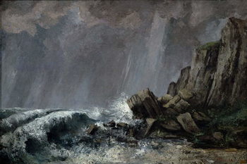 Obraz na płótnie Downpour at Etretat