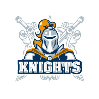 Obraz na płótnie Emblem with knight in armour, chivalry