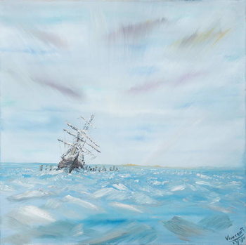 Obraz na płótnie Endurance trapped by Antarctic Ice, 2014,