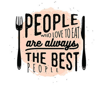 Obraz na płótnie Food related typographic quote