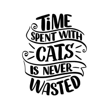 Obraz na płótnie Funny lettering quote about cats for