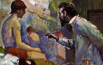 Obraz na płótnie George Seurat painting Une Baignade