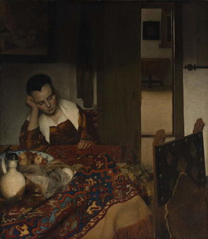 Obraz na płótnie Girl asleep at a table, 1656-57