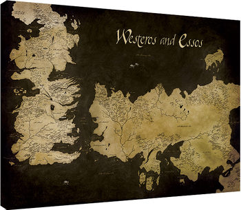 Obraz na płótnie Gra o tron - Westeros and Essos Antique Map