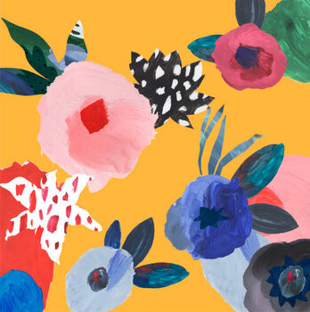 Obraz na płótnie Hand drawn card with flowers.