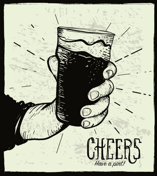 Obraz na płótnie Hand holding a pint glass