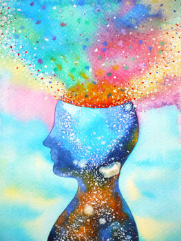 Obraz na płótnie human head, chakra power, inspiration abstract