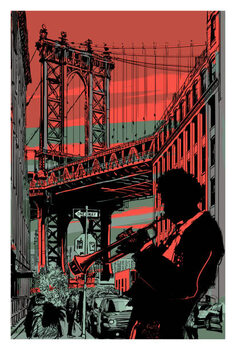 Obraz na płótnie jazz trumpet player in brooklyn