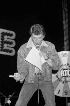 Obraz na płótnie Johnny Hallyday during Radio Program on Rtl October 10, 1983