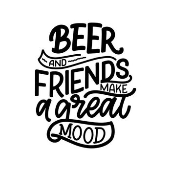 Obraz na płótnie Lettering poster with quote about beer