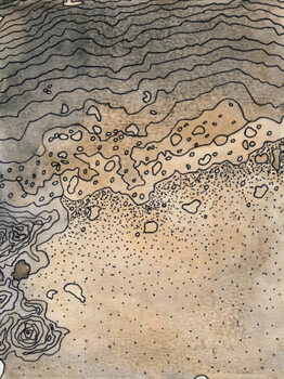 Obraz na płótnie Line art illustration resembling topographical map