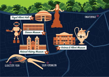 Obraz na płótnie Map of South Kensington