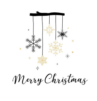 Obraz na płótnie Merry Christmas Background with Typography, Lettering.