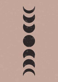 Obraz na płótnie Moon phases mid century poster. Boho